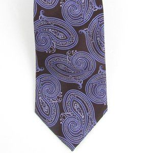 Paul Fredrick Purple Paisley silk Handmade tie 57" long